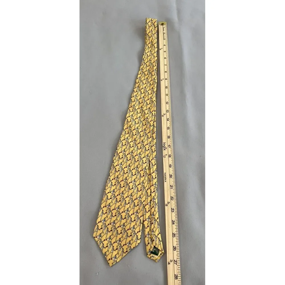 Vintage POLO Ralph Lauren 100% Silk Men's Tie Tennis Made by‎ Hand USA